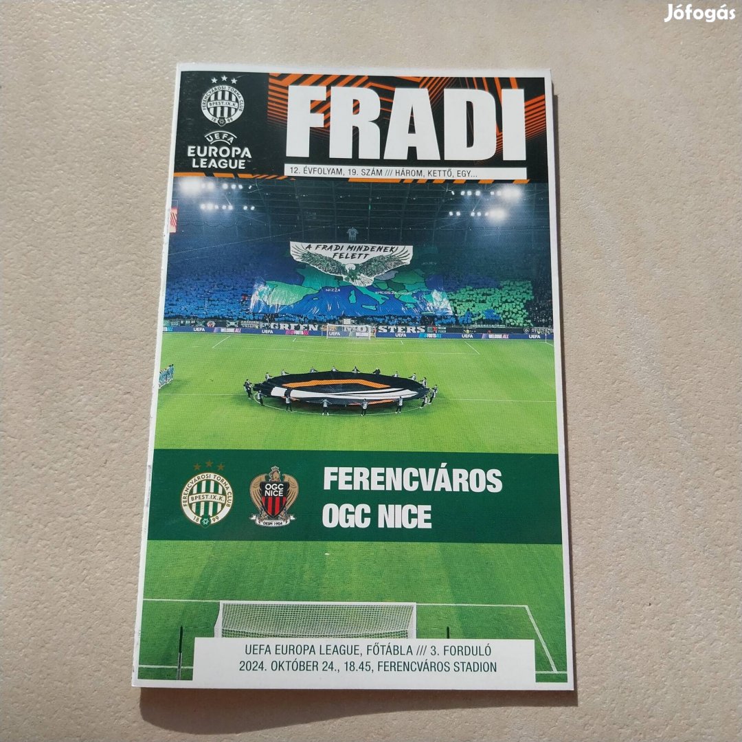 FTC Ferencváros - Ogc Nice meccsfüzet műsorfüzet 2024.10.24.