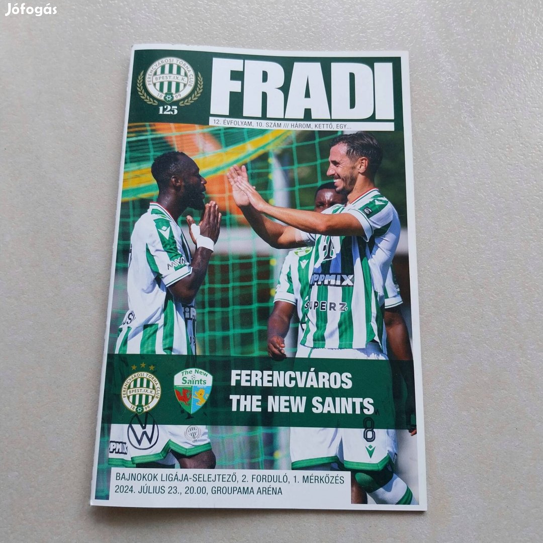 FTC Ferencváros - The New Saints meccsfüzet műsorfüzet 2024.07.23.