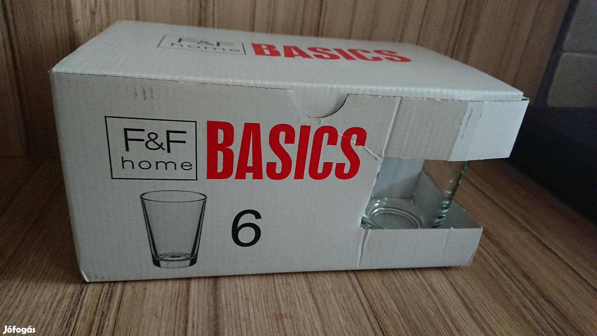 F&F Home Basics magasfalú új pohár 6 db eladó