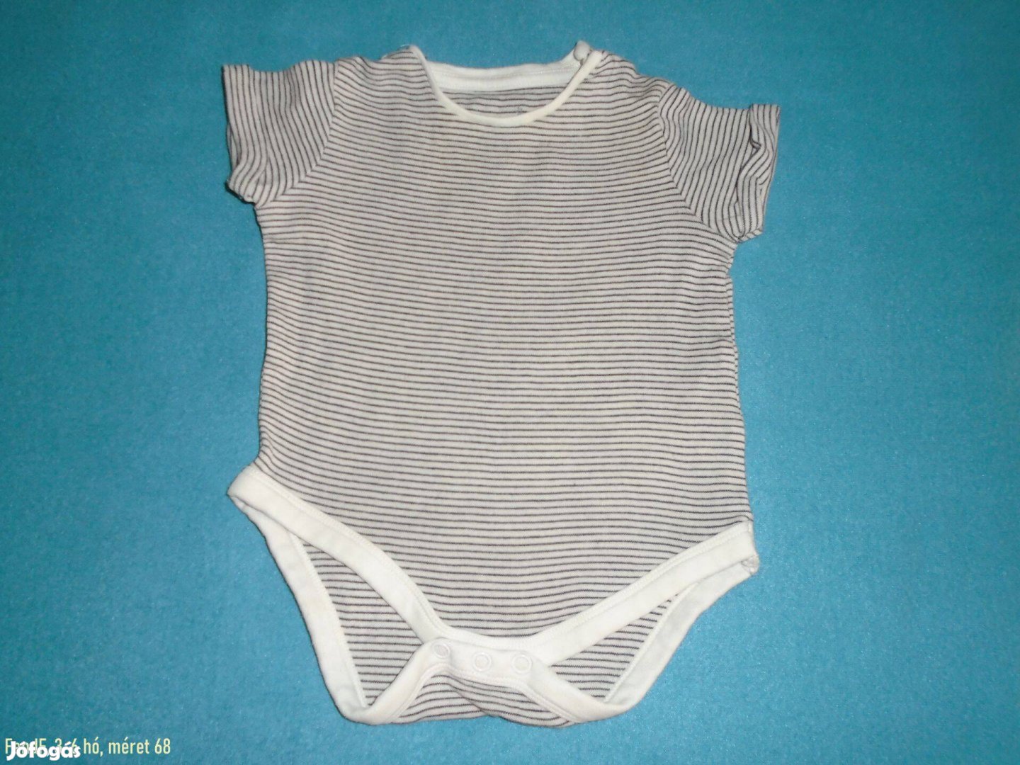 FF csíkos rövid ujjú body 3-6 hó méret 68