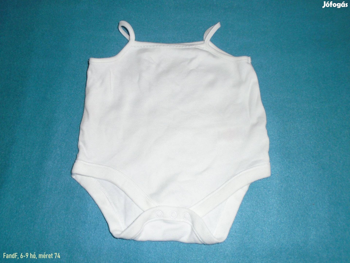 F&F fehér színű pántos body 6-9 hós kislányra (méret 74)