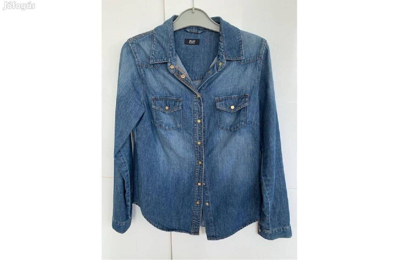 FF hosszú ujjú kék női pamut farmering 36 új