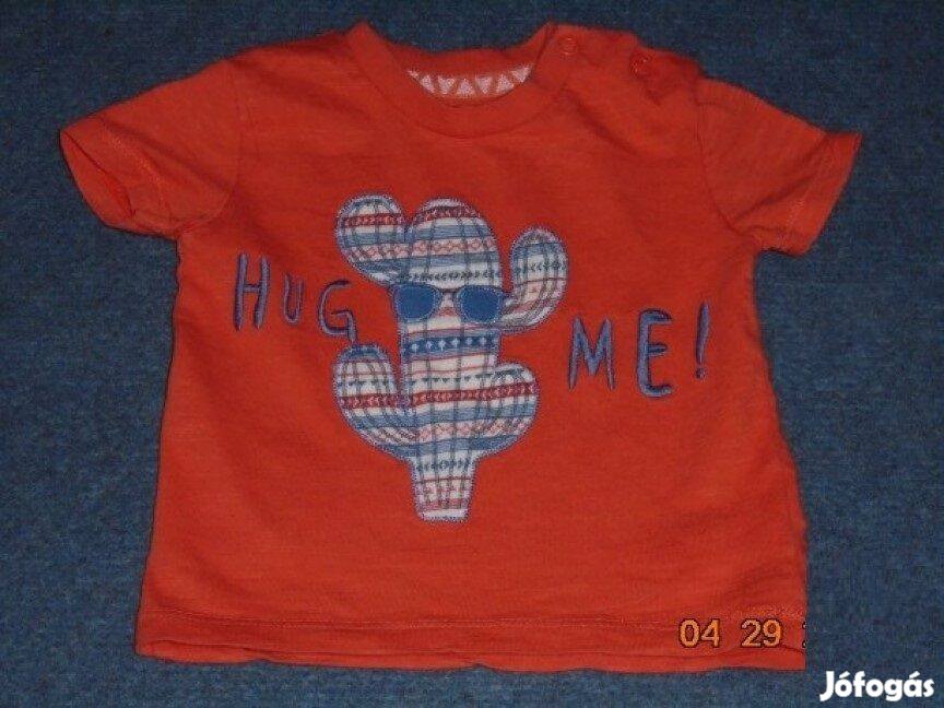 FF kaktusz mintás narancssárga színű póló 6-9 hó méret 74