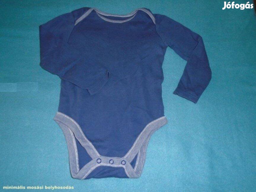 F&F kék hosszú ujjú body 12-18 hó (méret 86)