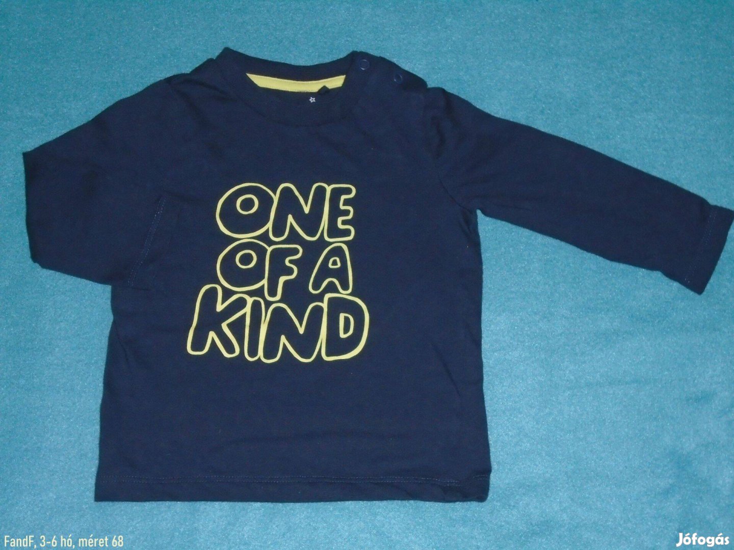 FF kék hosszú ujjú felső 3-6 hó méret 68