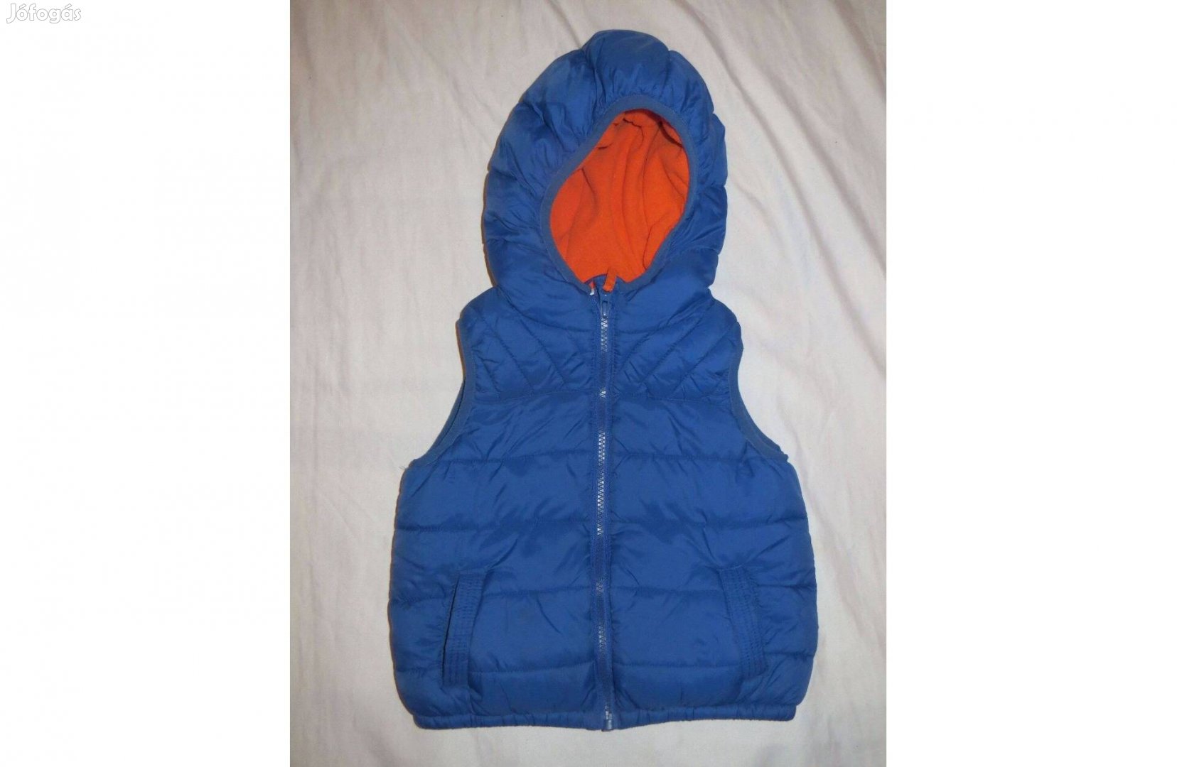F&F kék kapucnis mellény 2 -3 év 92 -98 cm