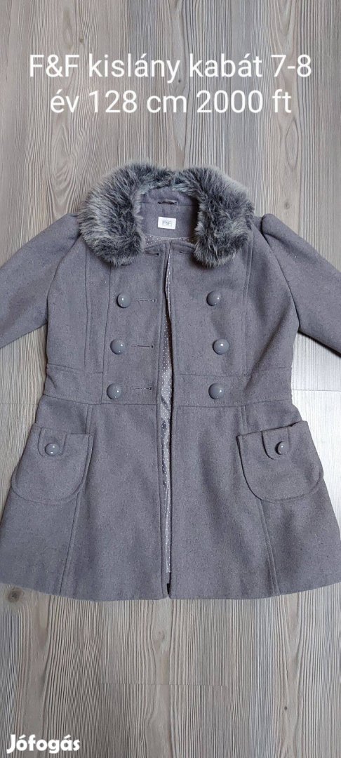 F&F kislány kabát 7-8 év 128 cm