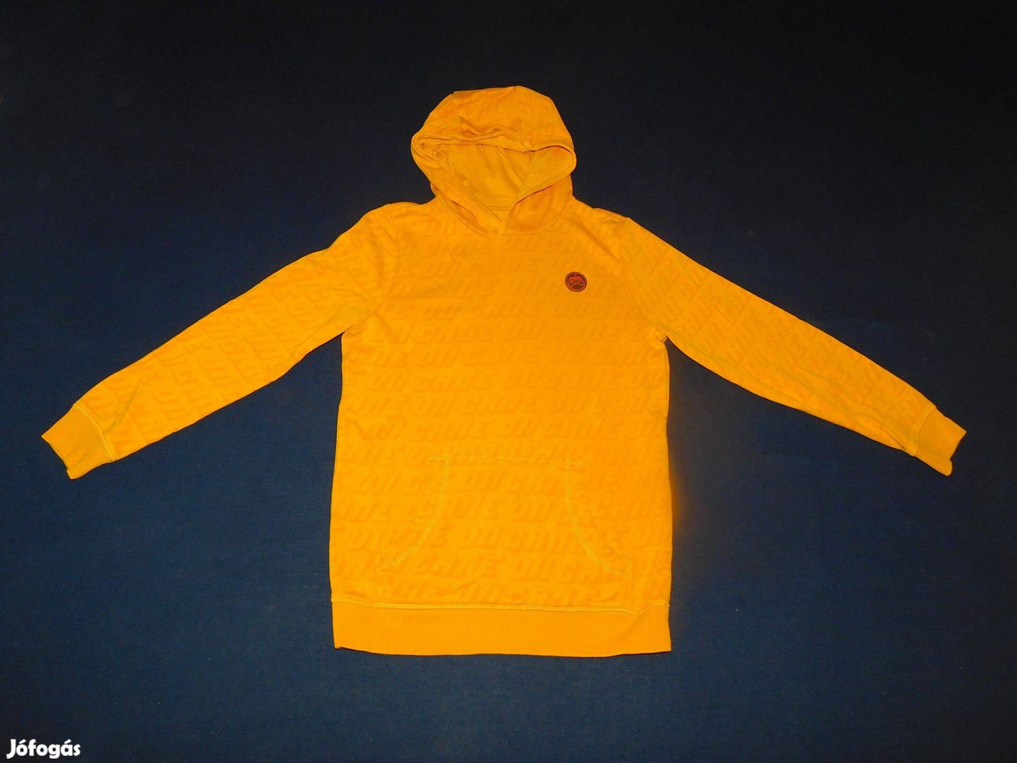 F&F narancssárga, kapucnis Gamer pulóver 146-152-es, 11-12 évesre