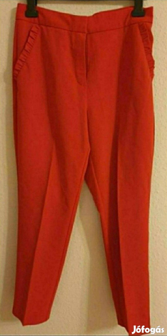 F&F piros hosszú szárú alkalmi női nadrág L-es / 38-as méret