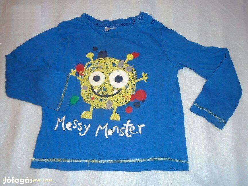 FF szörny mintás hosszú ujjú felső 2 évesre méret 92