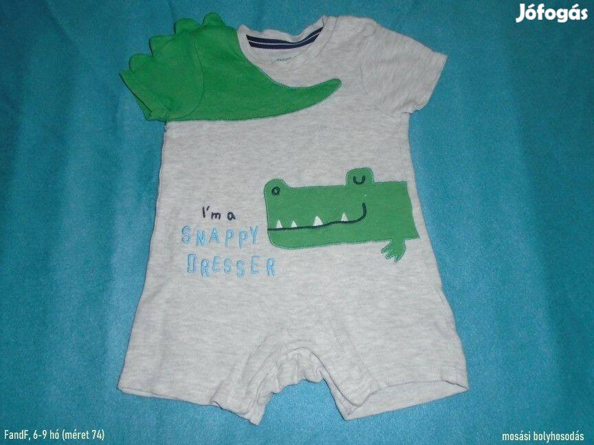 F&F szürke krokodil mintás napozó 6-9 hó (méret 74)