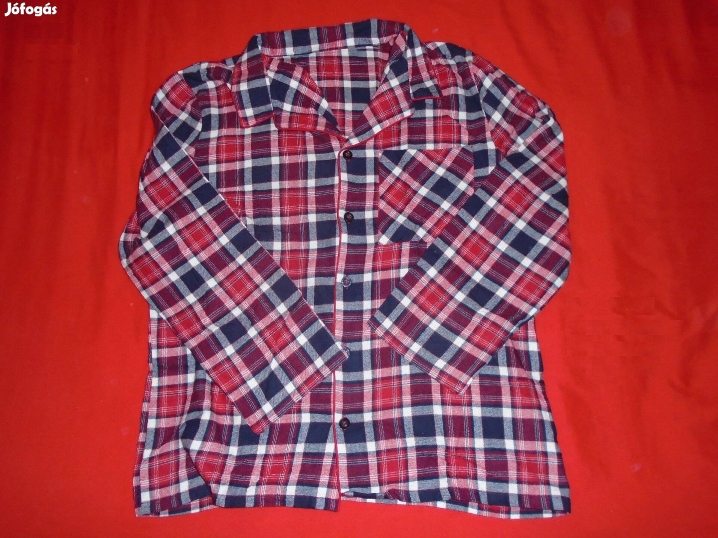 F&F újszerű L méretű kockás pizsama felső (méret L)