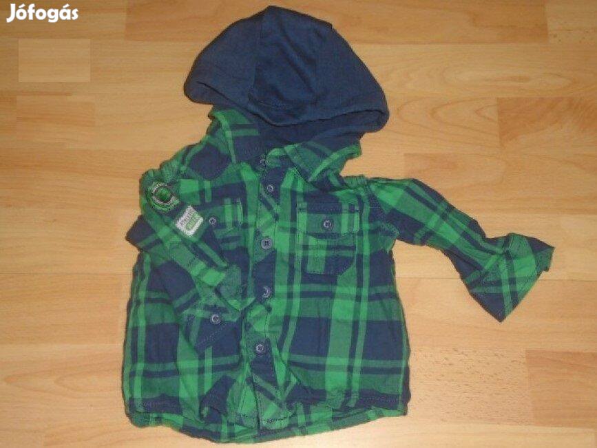 FF újszerű kapucnis hosszú ujjú ing 3-6 hó méret 68