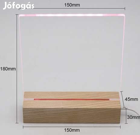 Fa Led Talp  RGB 15cm-es USB &Uuml;res Akril lappal (4081)