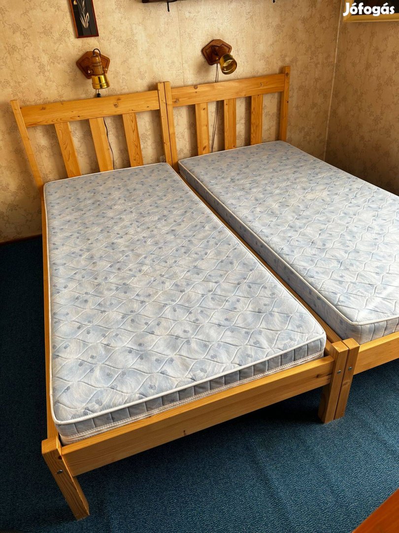 Fa ágykeret matraccal 90*200