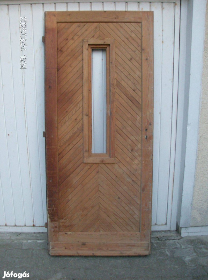 Fa ajtó, tok nélkül, 90X204 cm, garázsban állt éveket,