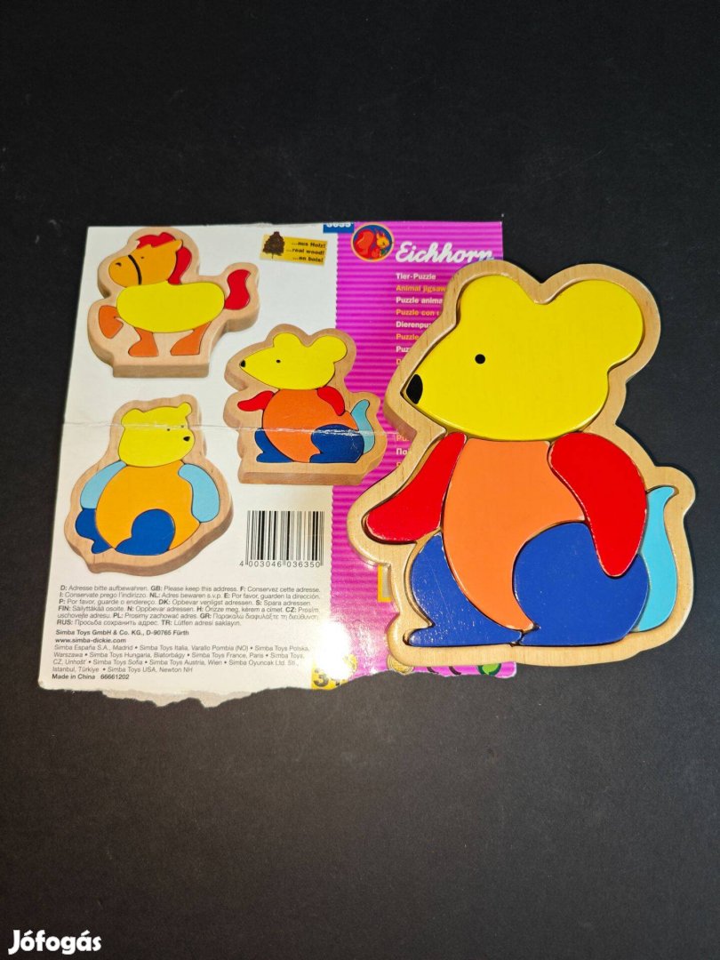 Fa állat puzzle - Egér