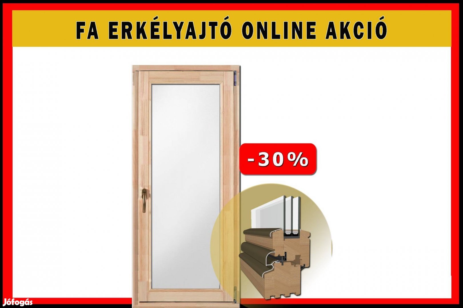 Fa erkélyajtó jelentős kedvezménnyel