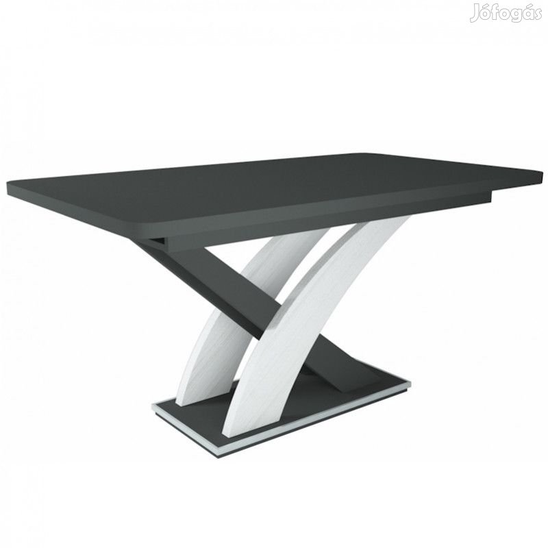 Fa étkezőasztal Matt sötétszürke-Rusztik fehér T28820-2-7017
