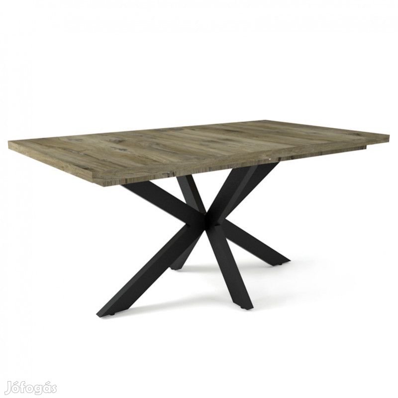 Fa étkezőasztal fekete lábbal Sötét justus tölgy T28002-2-69