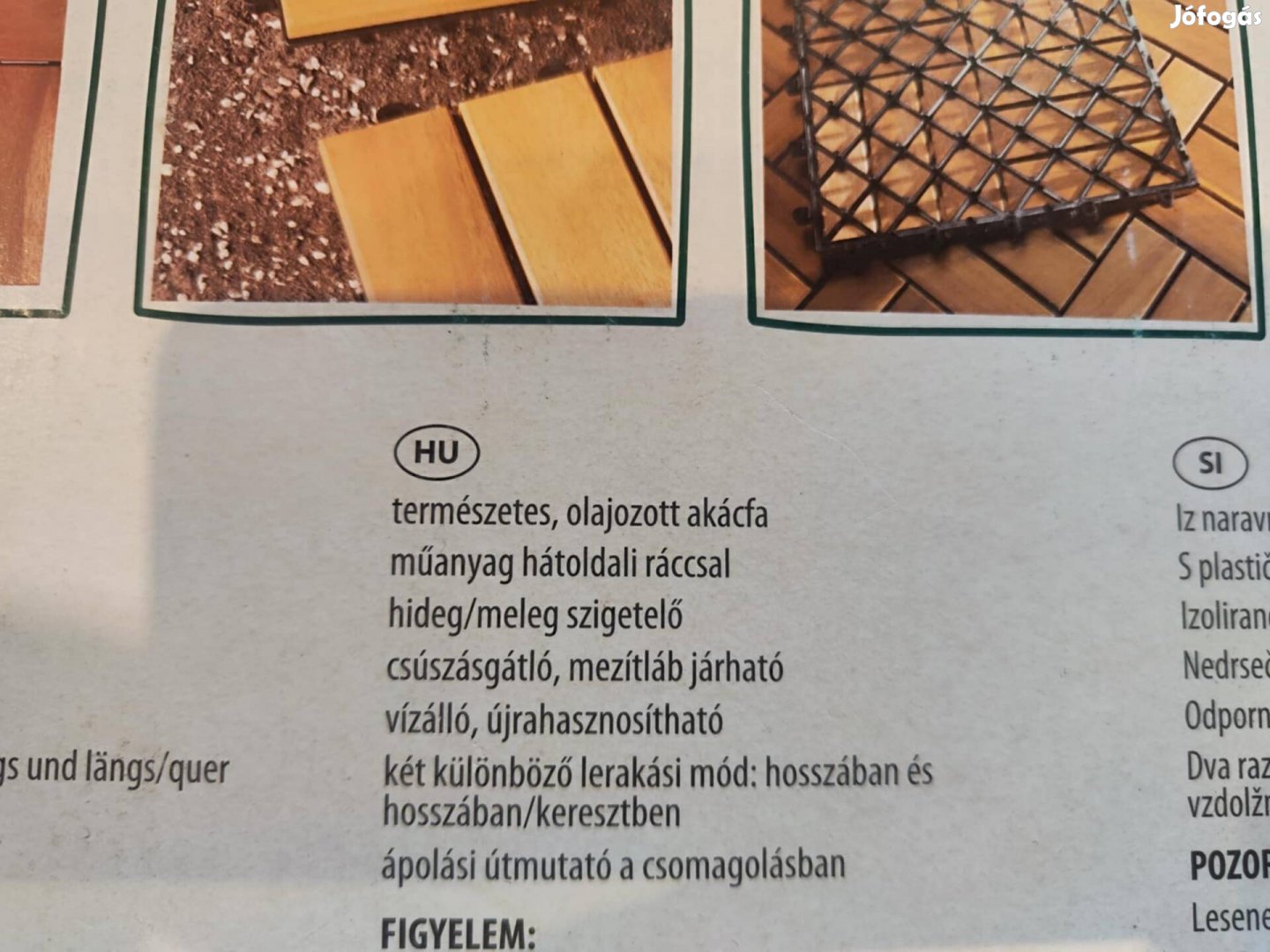 Fa járólap teraszra padló burkolat deszka összesen 9m2 Akácfa!