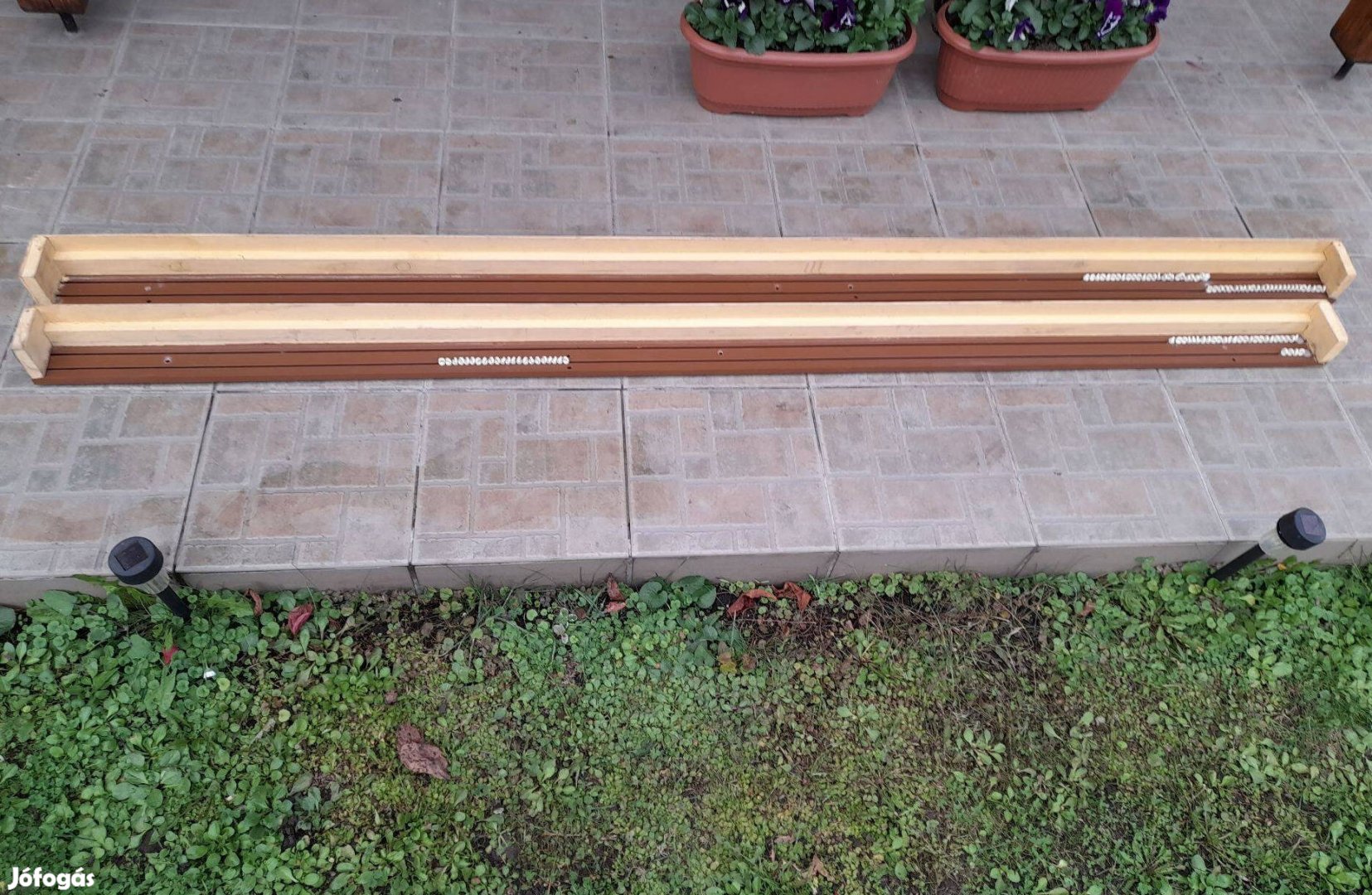 Fa karnisok dupla soros műanyag sínesek eladók (219 cm, 208cm)