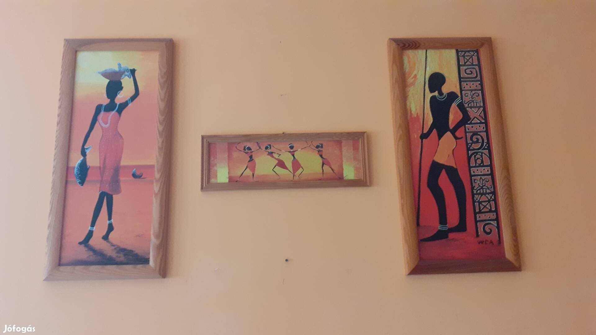 Fa keretes modern afrika falikép eladó