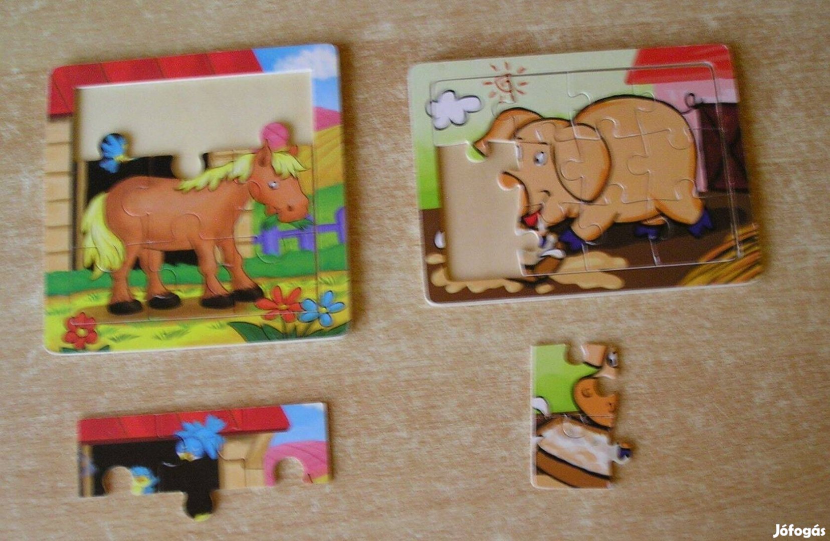 Fa kirakójáték, puzzle (állatok) - 2 db. együtt