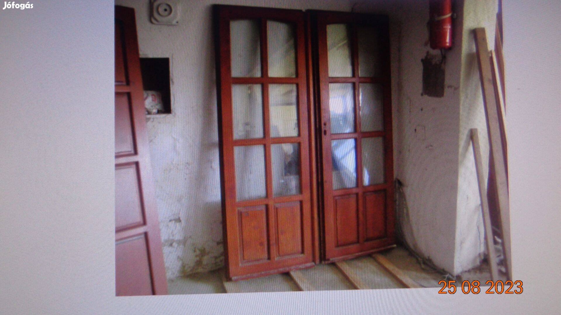 Fa külső ajtók , 160 x 210 cm -es tokhoz , szigetvári hőszig üveggel