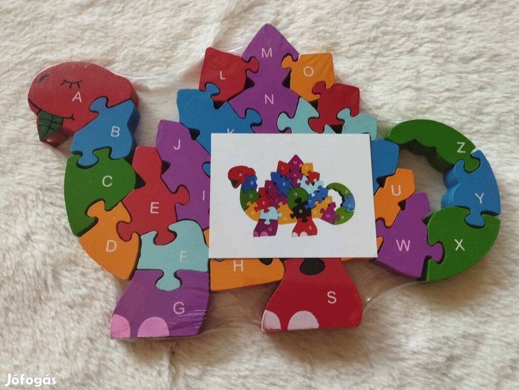 Fa oktató puzzle számos és betűs színes kirakó fejlesztő játék "Nagy D