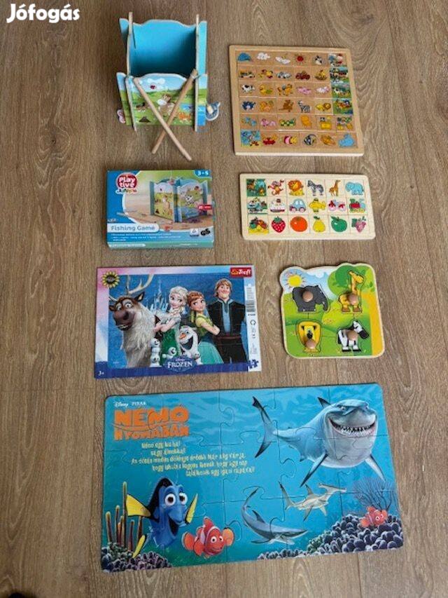 Fa-puzzle, Fa-mágneses horgász játék, karton puzzle játék csomag 6db