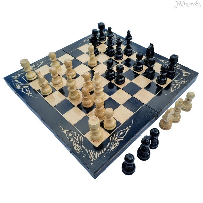 Fa sakk készlet 50 cm-es fekete