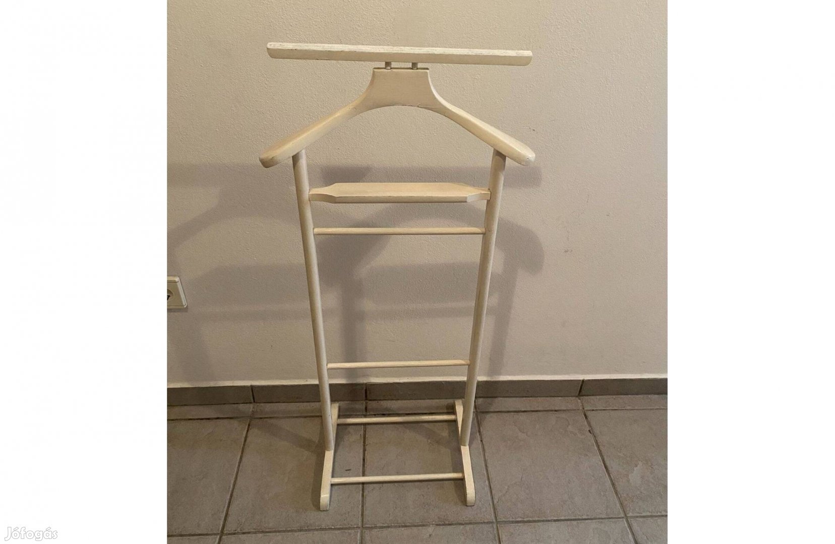 Fa szobainas, ruhatartó állvány, fehér