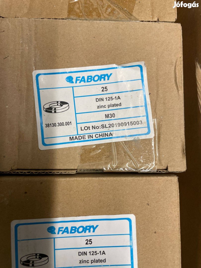 Fabory Din 125-1A M30 horganyzott acél alátét (550 db.)