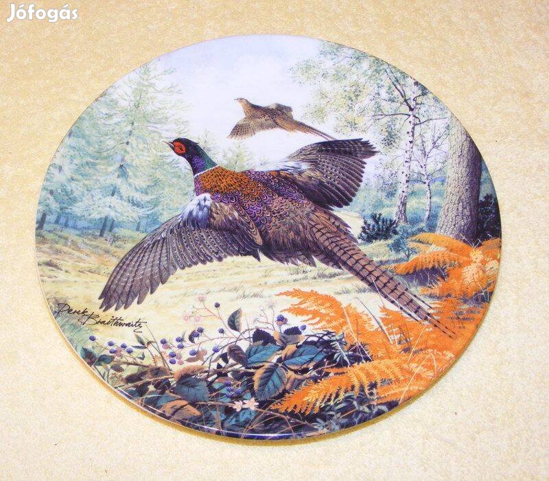 Fácános porcelán tányér