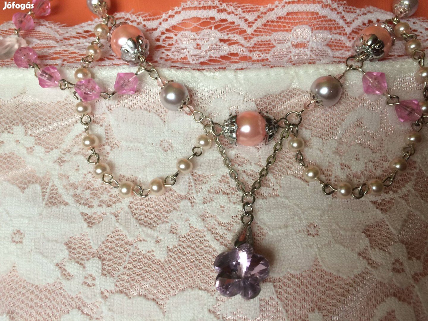 Fairy Garden rózsaszín pink nyakék karlánc