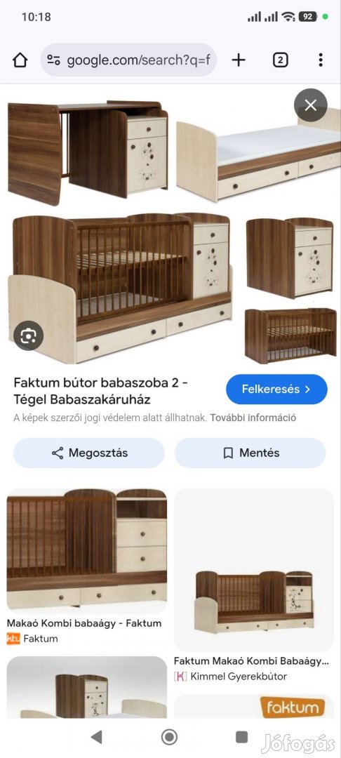 Faktum makaó gyerekbútor, kombi kisággyal