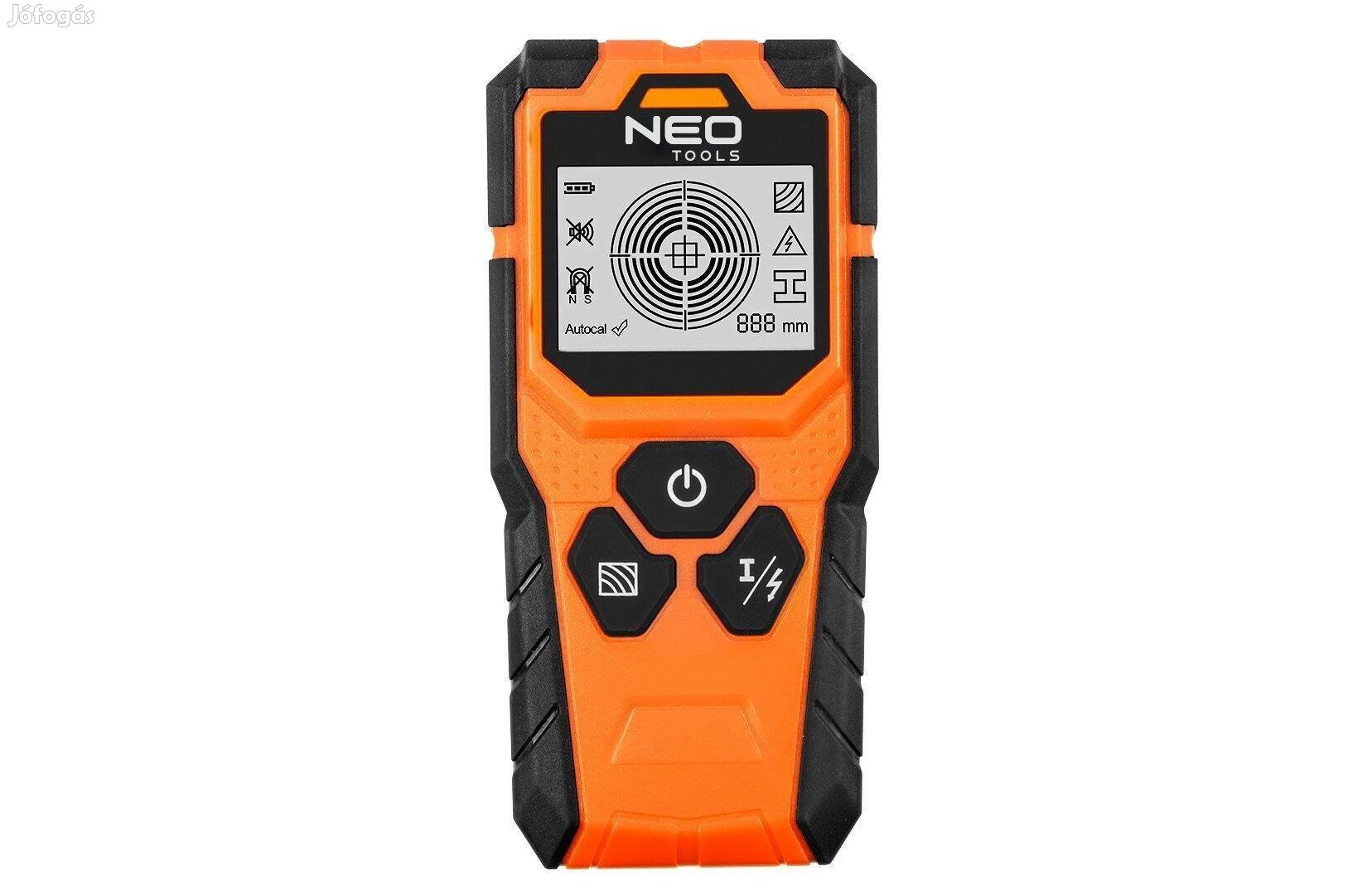 Faldetektor NEO Tools 3az1-ben fém fa feszültség mérés 75-250