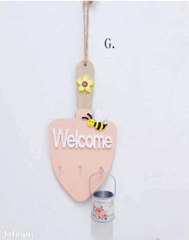 Fali akasztós dekoráció -Welcome fali akasztó, kulcstartó