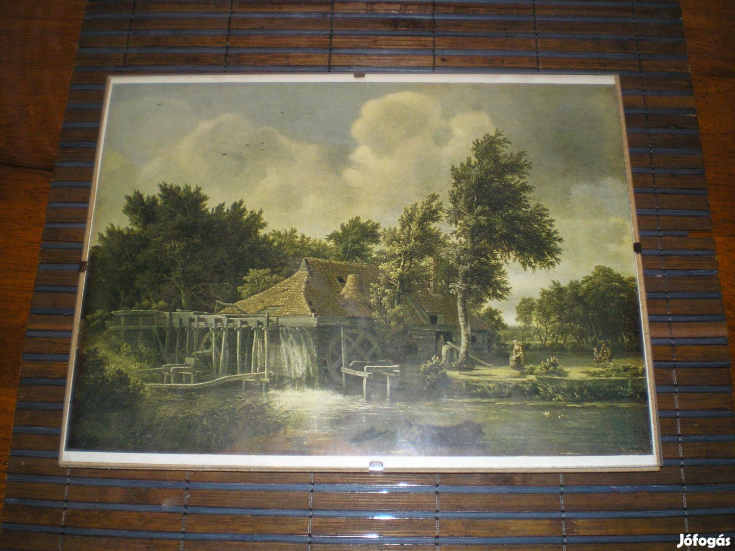 Fali kép házikóval tájkép régebbi darab