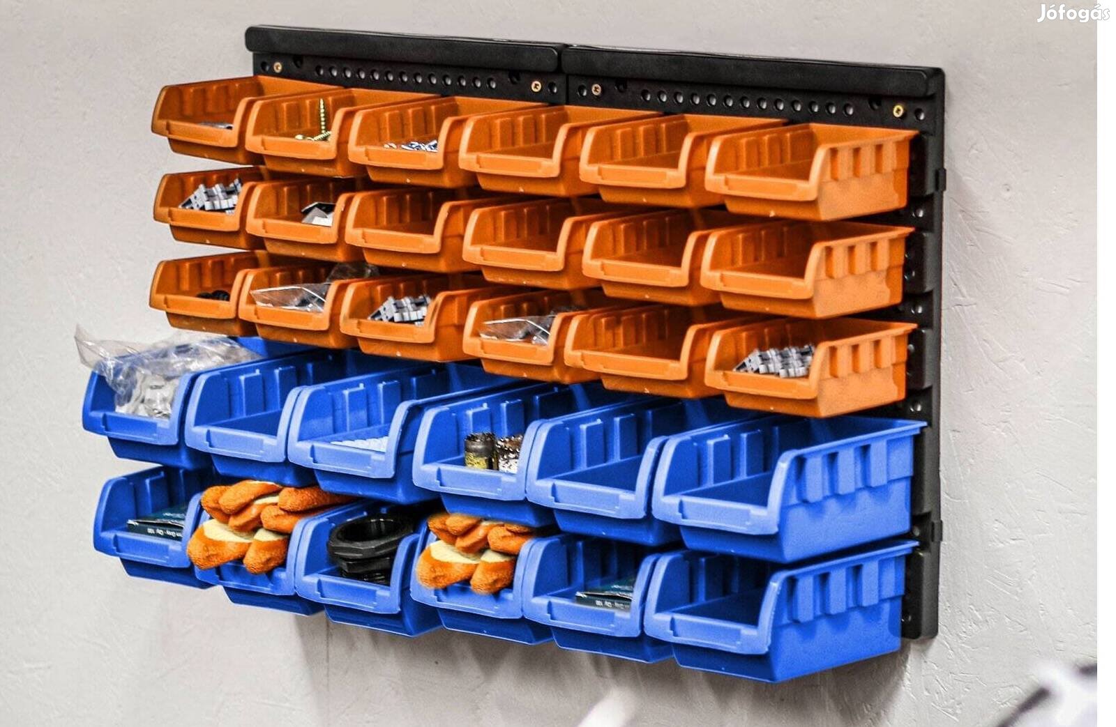 Fali rendszerező dobozok - 2 tábla - 30 műanyag doboz - 320x375x175mm