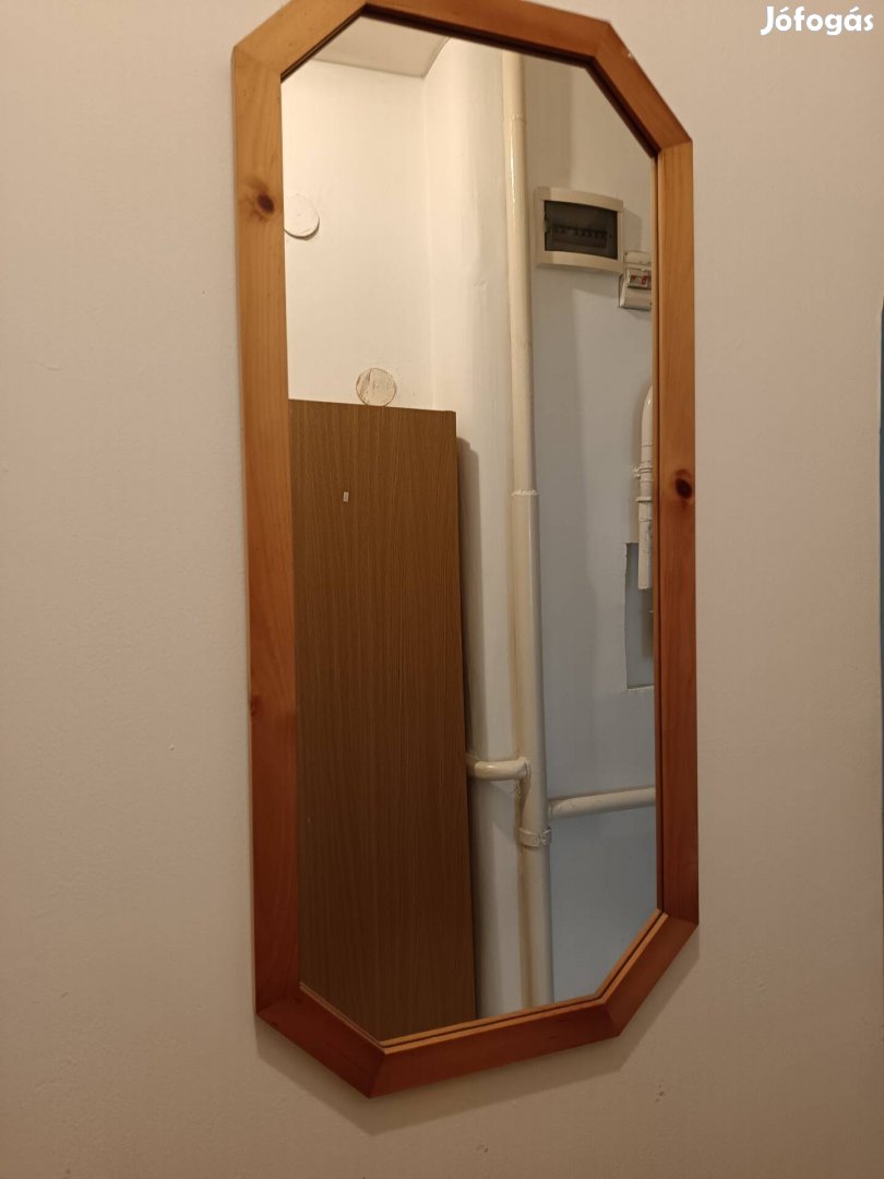 Fali tükör fa keretben 41 x 91 cm