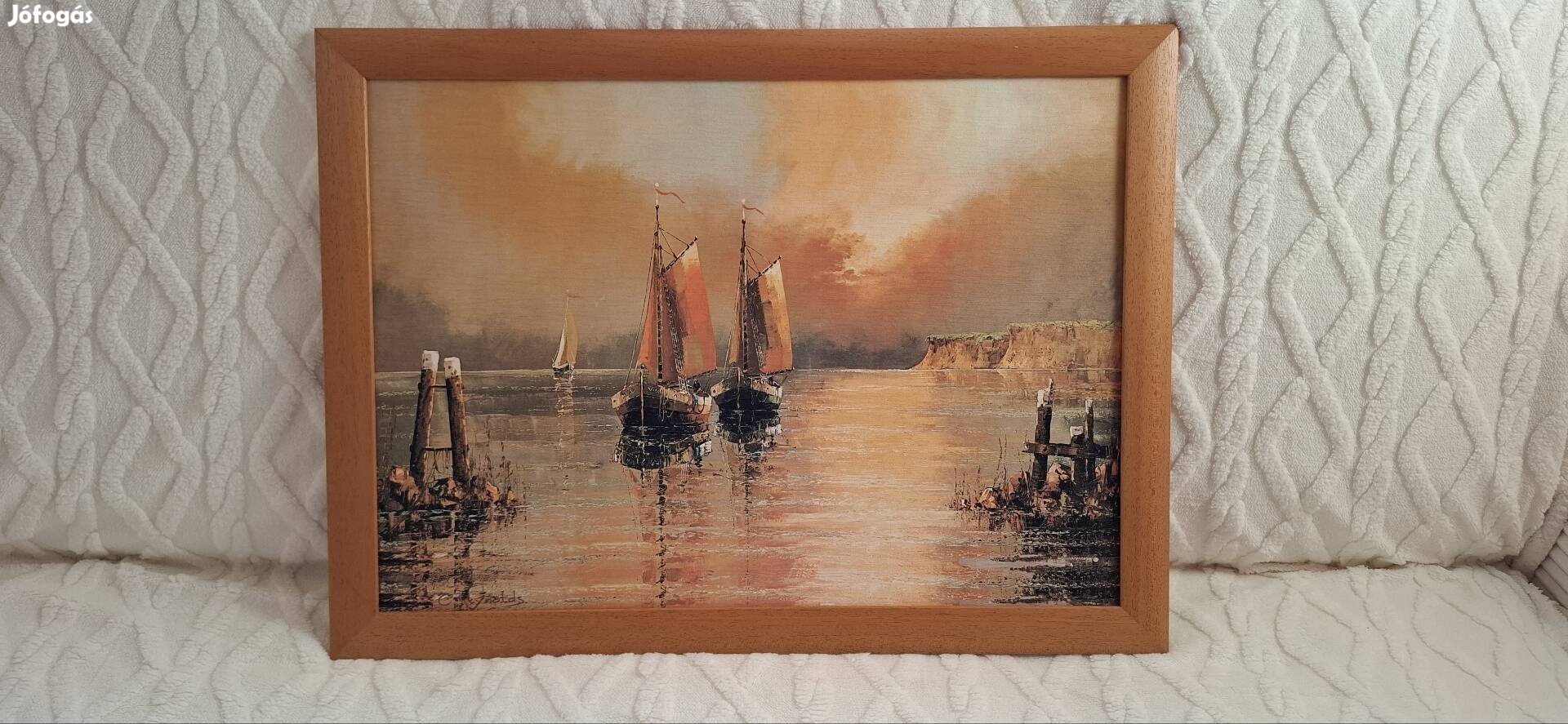 Falikép víz, csónak, tenger, nyugalom témában.