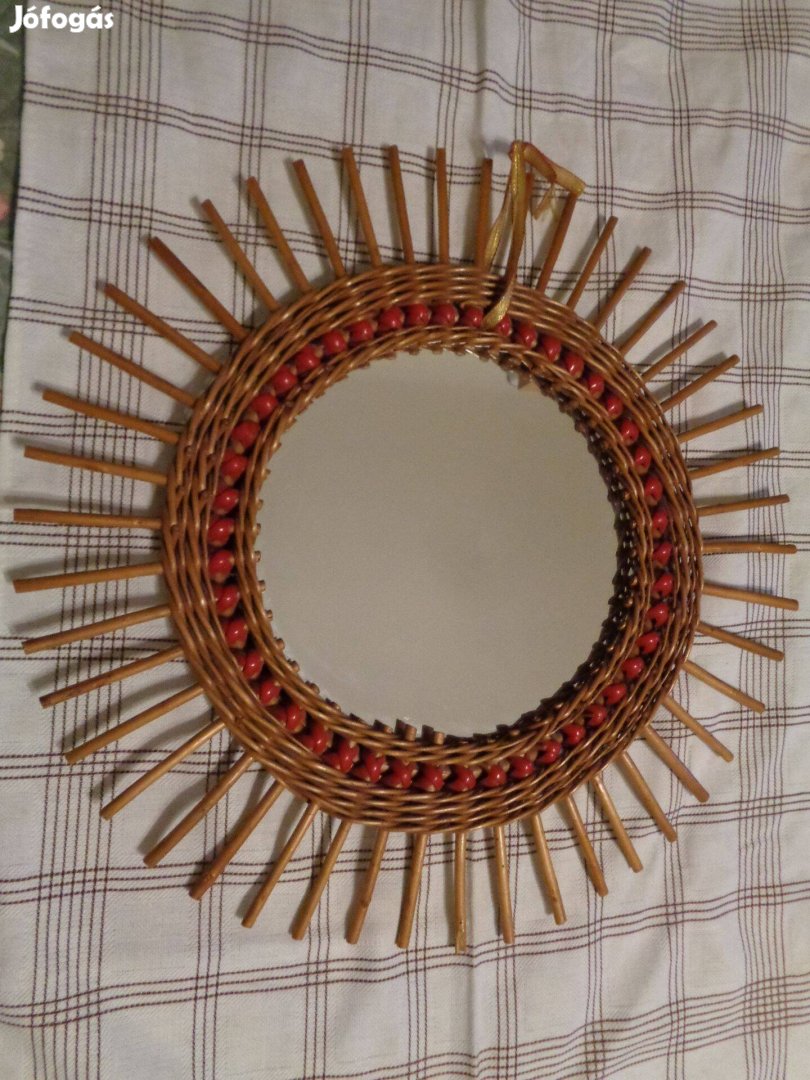 Falitükör, rattan, iparművészeti eladó