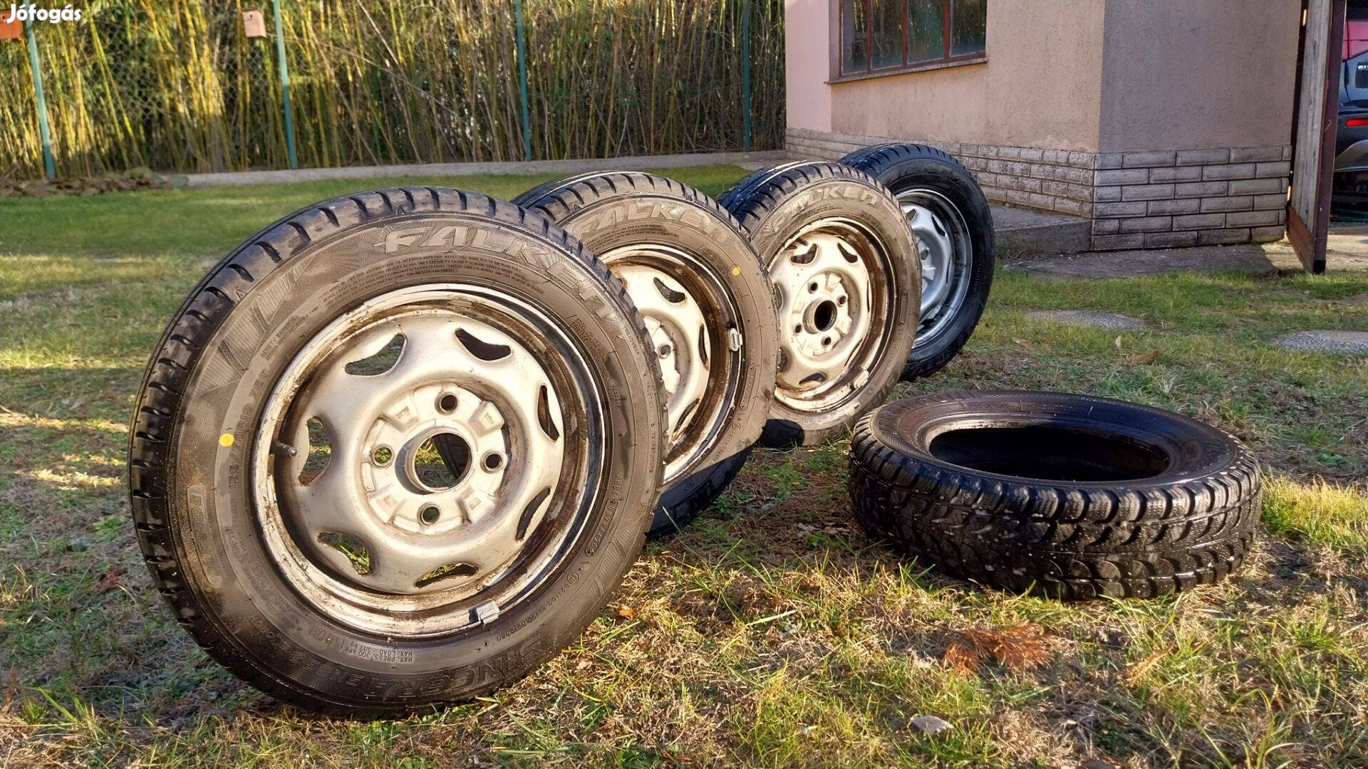 Falken nyári autógumi szett R13, pótgumival olcsón eladó