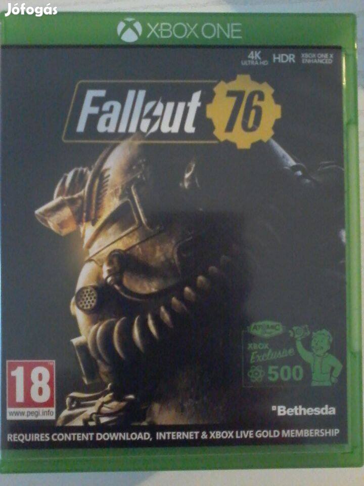 Fallout 76 Xbox 1 játék eladó.(nem postázom)