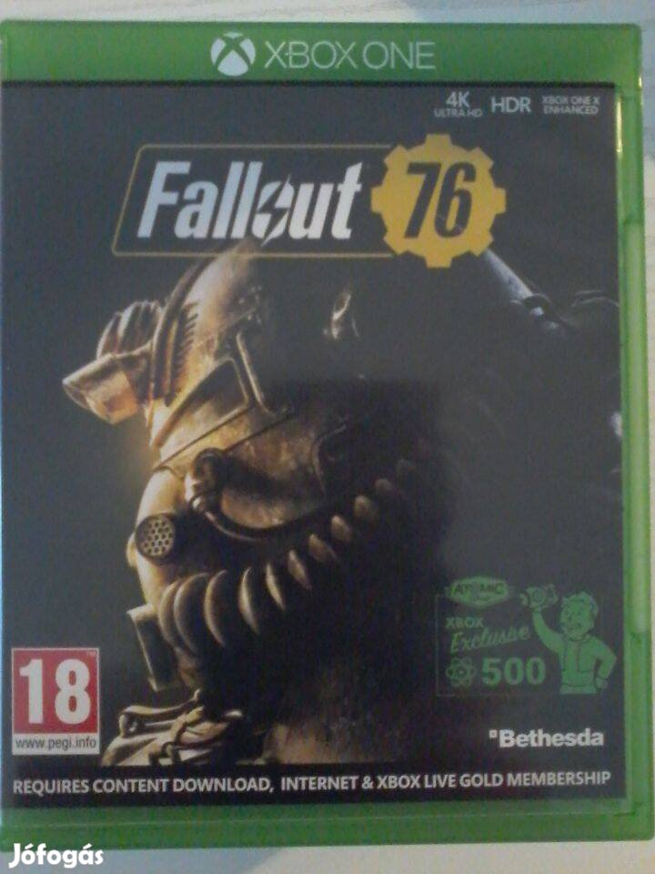 Fallout 76 Xbox 1 játék eladó.(nem postázom)