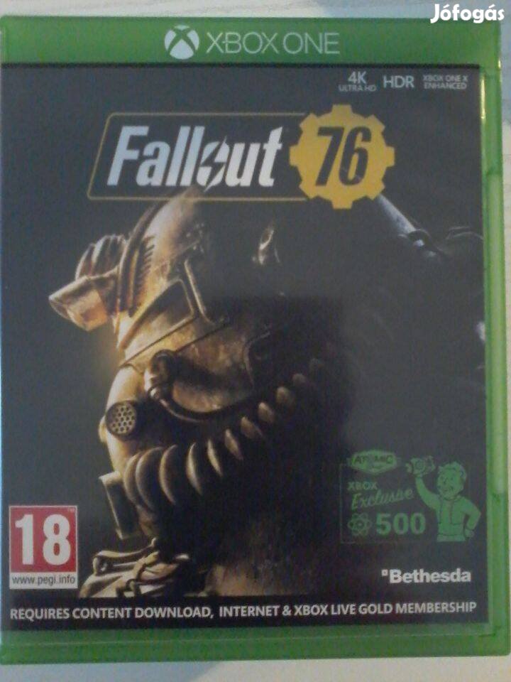 Fallout 76 Xbox 1 játék eladó.(nem postázom)