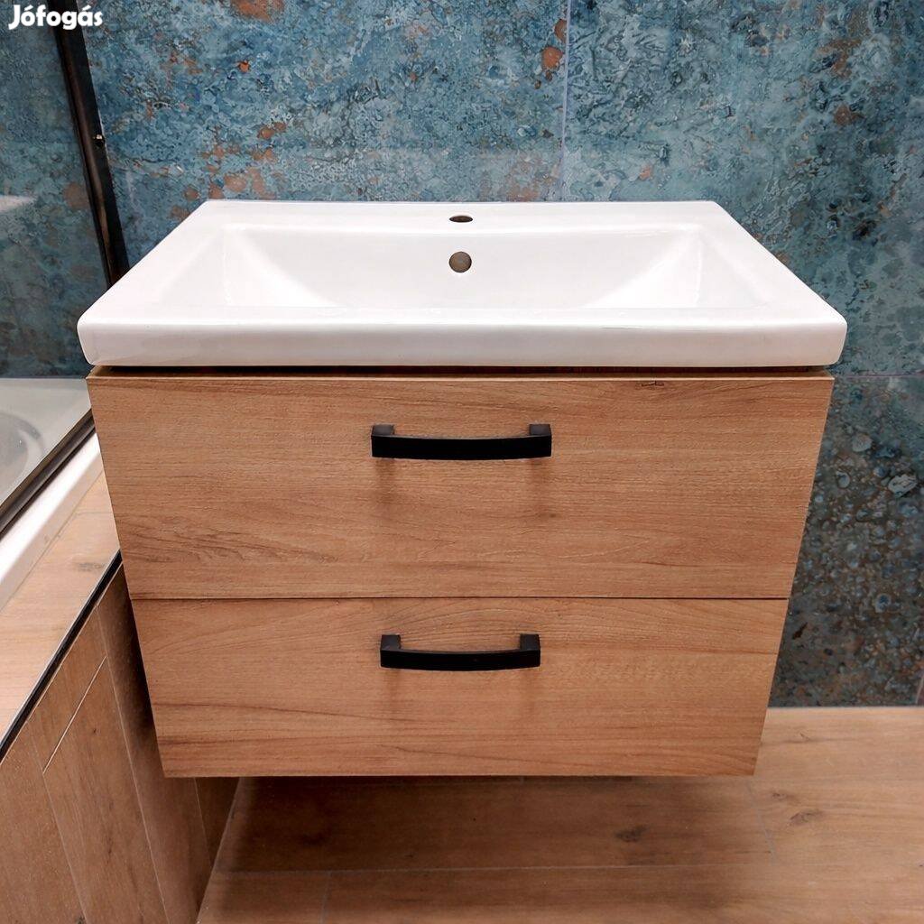 Falra szerelhető fürdőszobai mosdószekrény két fiókkal,