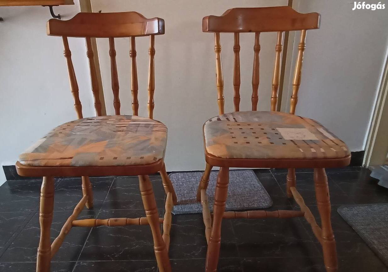 Faragott, tömör fenyő szék 6db